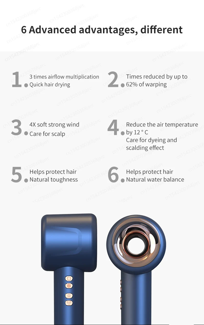 Super Hair Dryer 220V Leafless Hair dryer Personal Hair Care Styling Negative Ion Tool Constant Anion Electric Hair Dryers